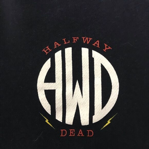 Halfway Dead HWD Men's L Logo Jogger Sweatpants Black Comfy Casual Loungewear - Picture 4 of 7